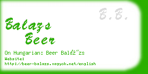 balazs beer business card